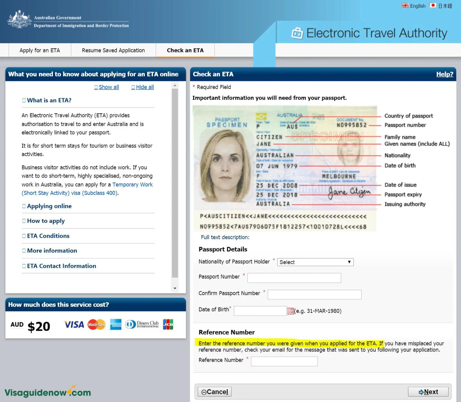 E Visa eTA List of issuing countries