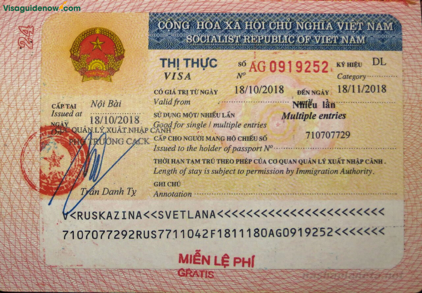 Vietnam visa