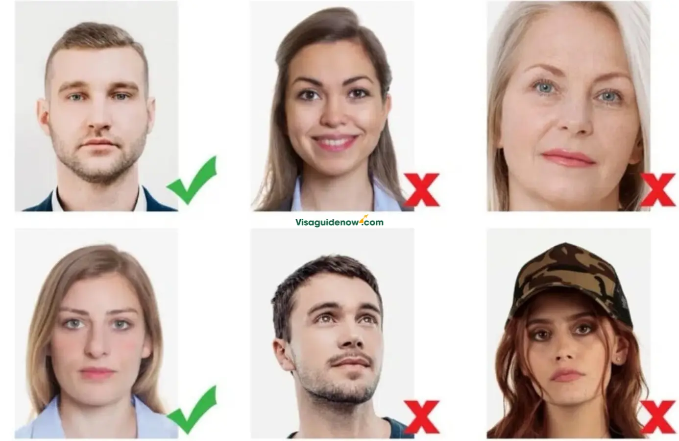 Example of visa photo requirements