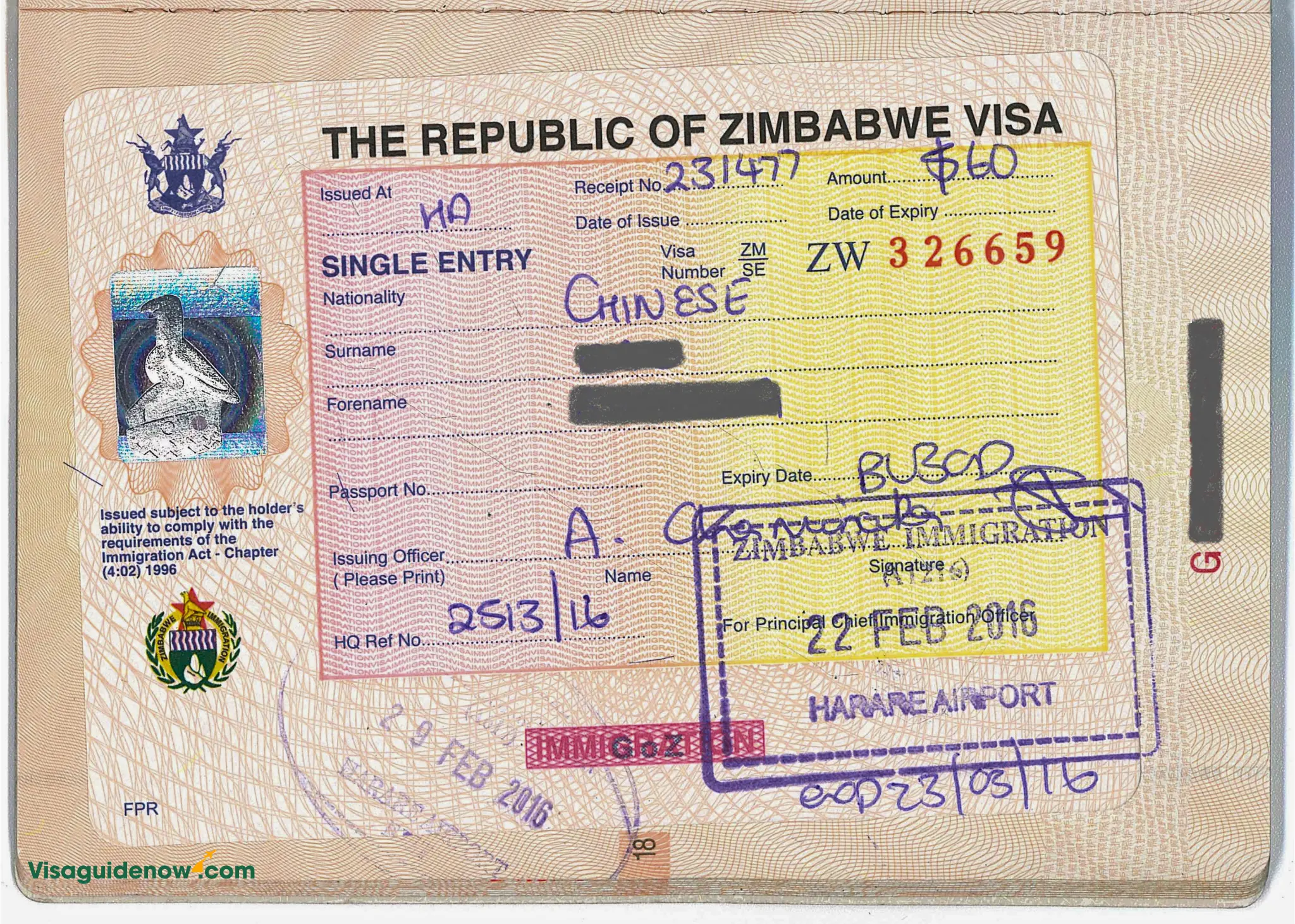 Zimbabwe visa